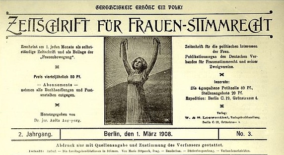 Magazin for women's suffrage, 1908. 